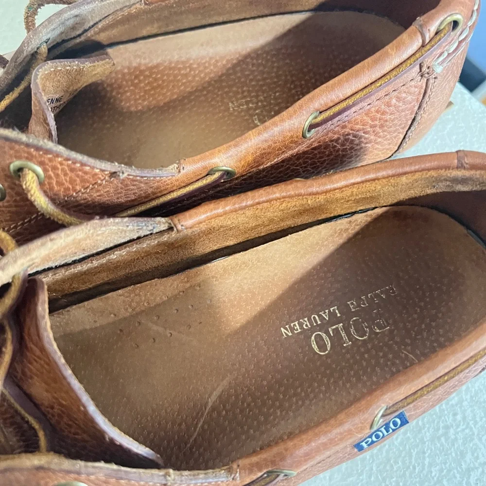 Polo Ralph Lauren Bienne Men's Tumbled Leather‎ Boat Shoe Driving loafers SZ 13D